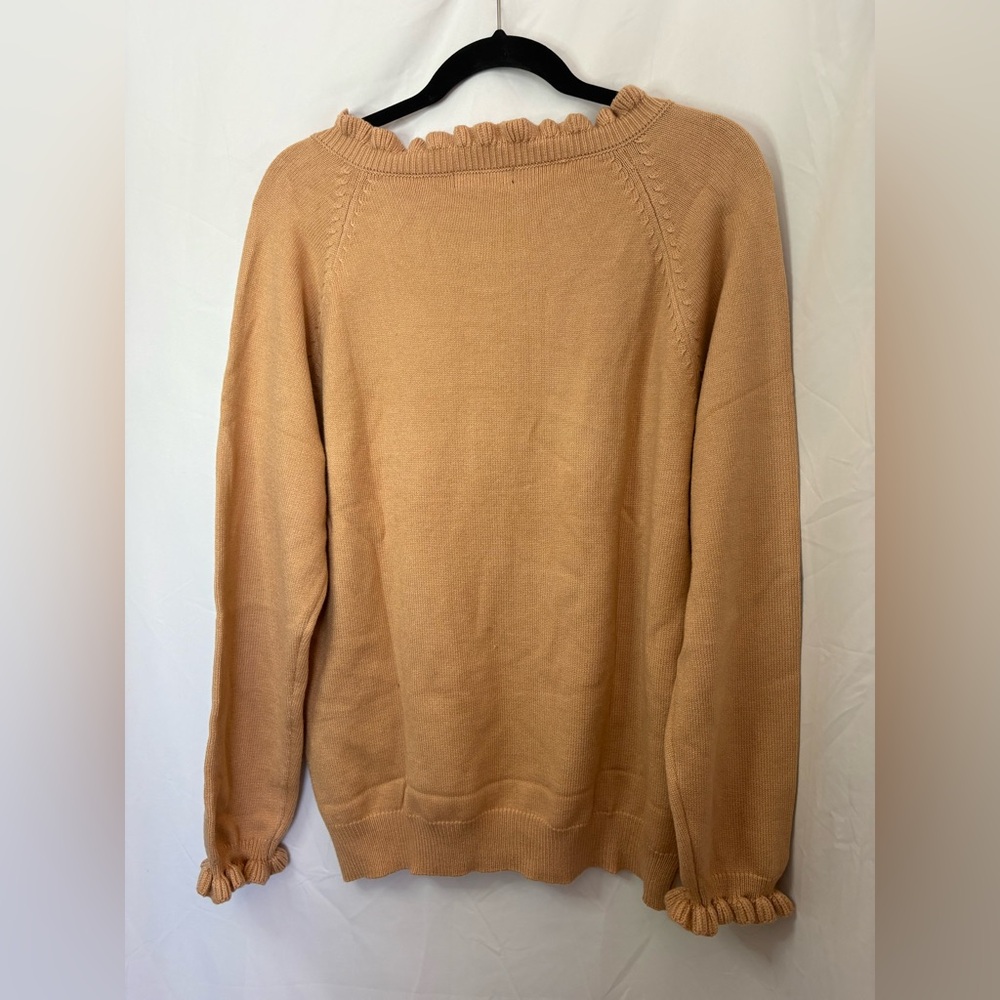 Beige Ruffle Detail Sweater - Picture 6 of 7